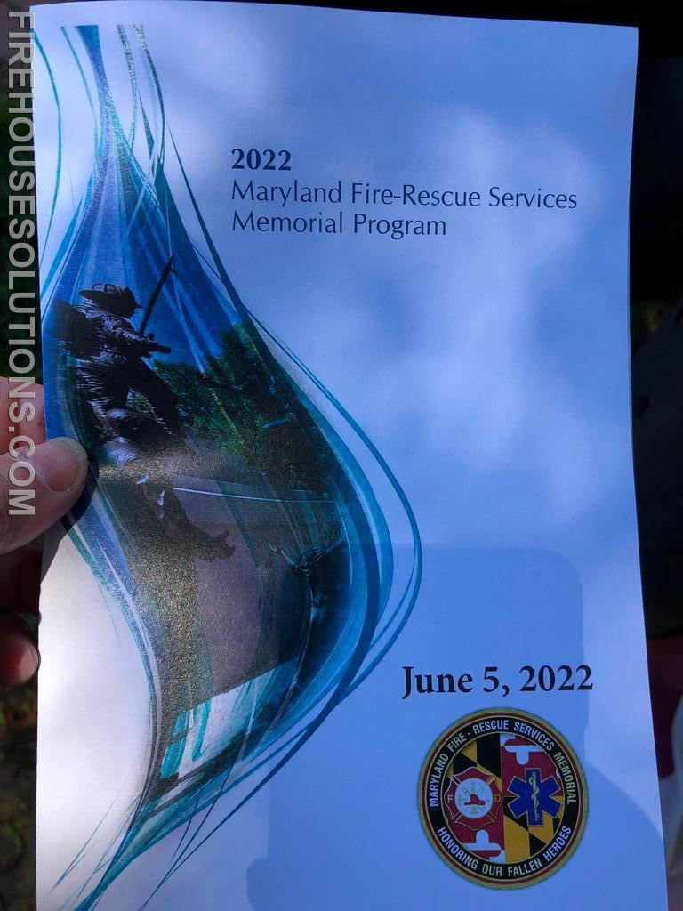 2022 MD Fire Rescue Memorial Service.  Our own Lt. Bob Jones was added to the wall.  (June 5, 2022)